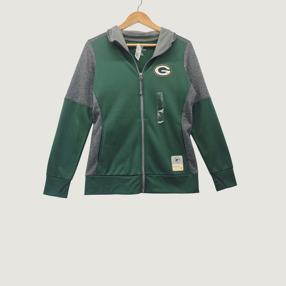 Majestic Green Bay Packers Jacket Womens Small NWT Therma Base Full Zip NFL